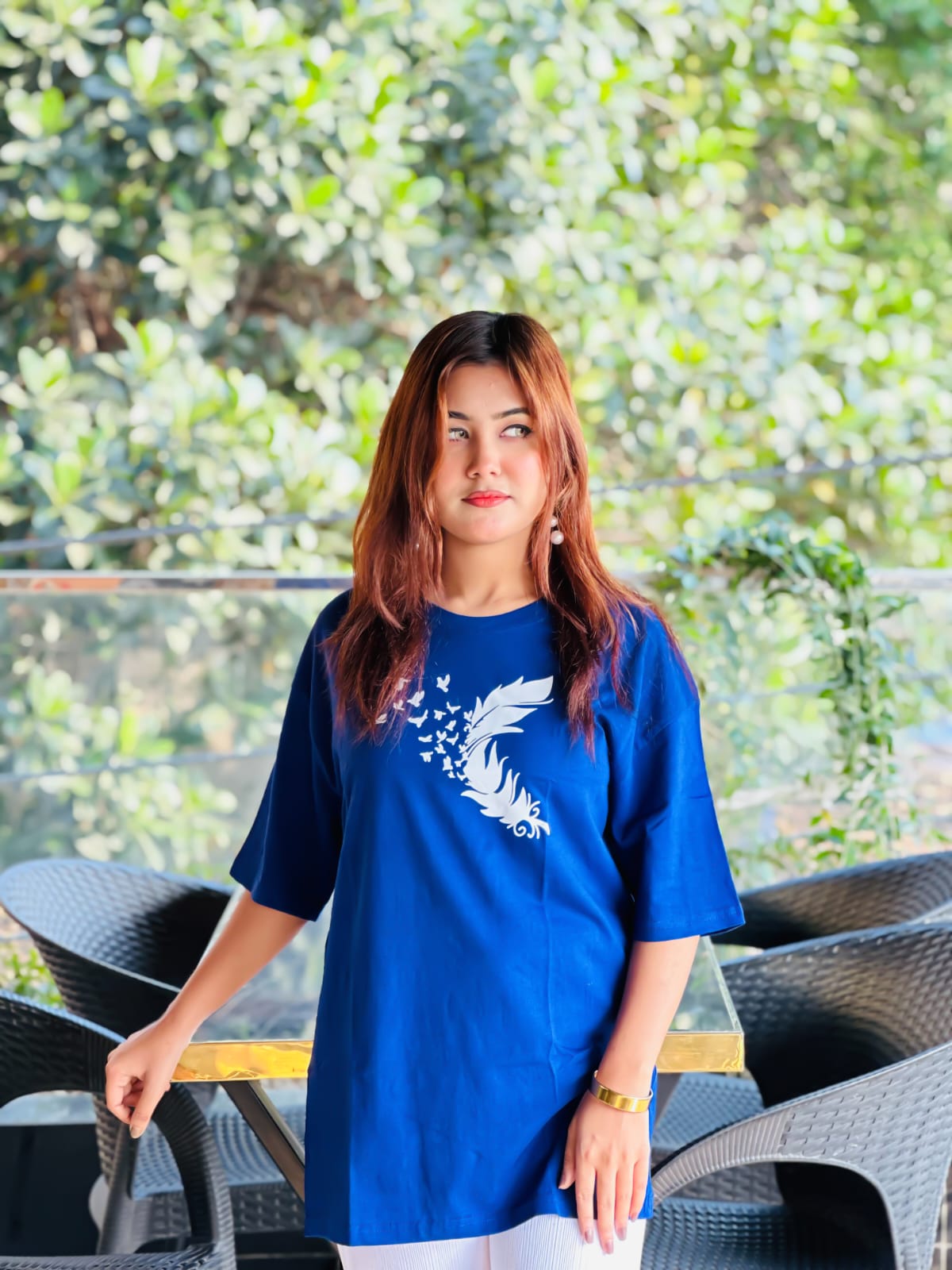 Drop Shoulder ( Feather Blue )