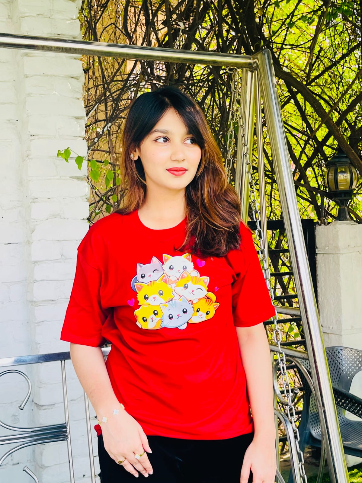 Drop Shoulder  ( More Cat Red )
