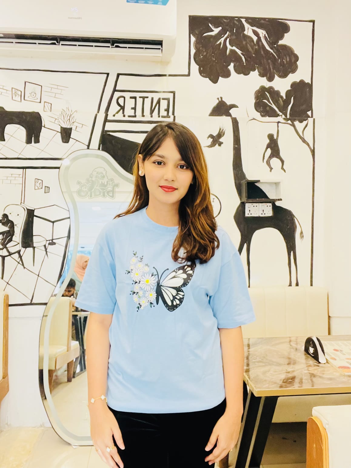 Drop Shoulder ( Butterfly blue )