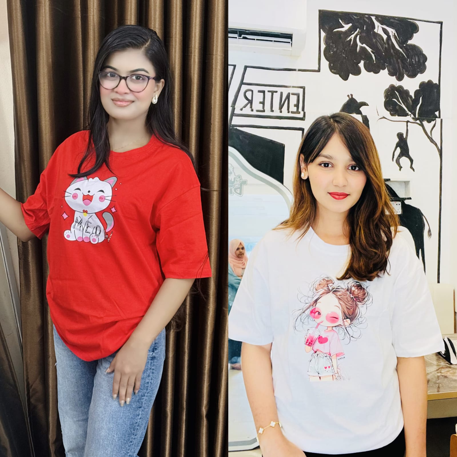 Drop Shoulder ( Meo Red / Doll White )